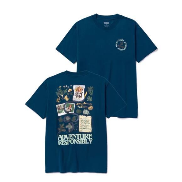 NWT PARKS PROJECT Forest Forager Tee Teal Large Short Sleeve Shirt - Picture 1 of 5